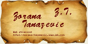 Zorana Tanazević vizit kartica